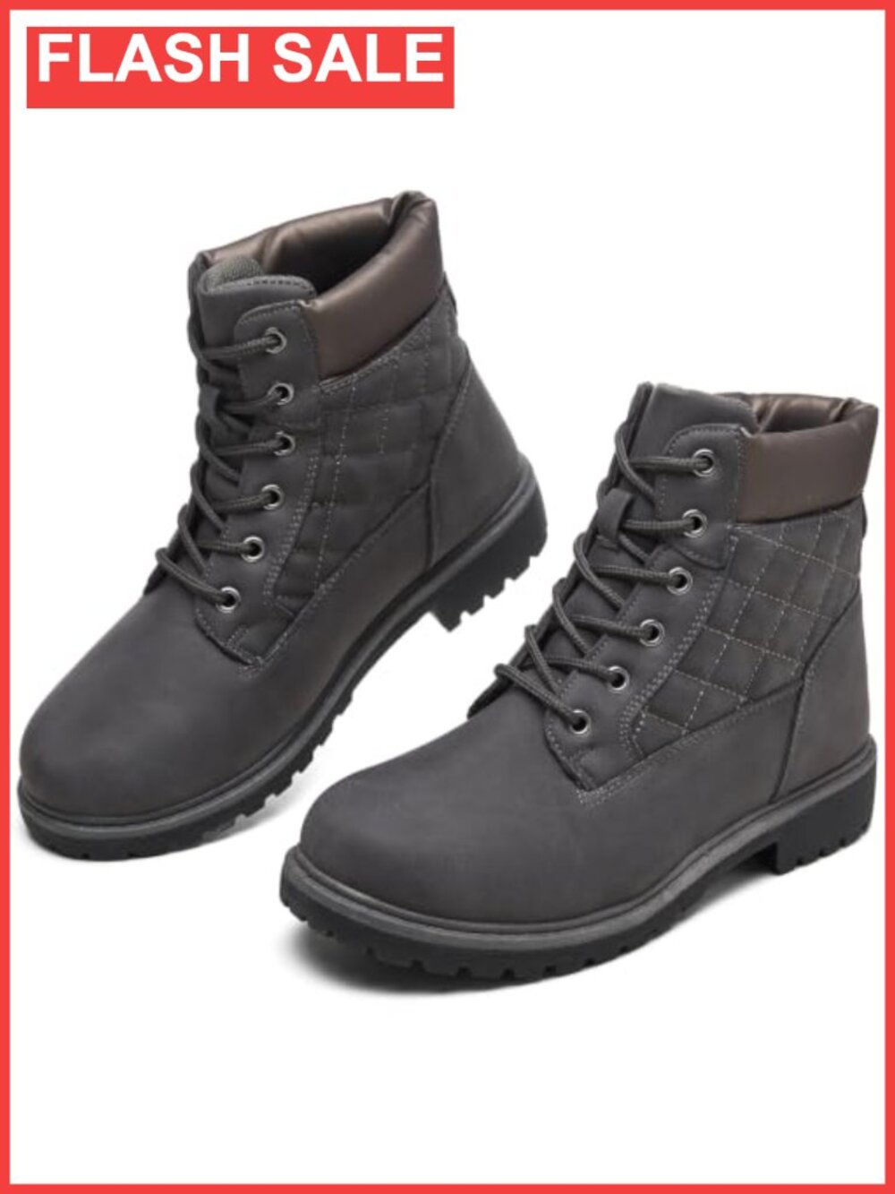 Waterproof Ankle Boots Faux Leather Hiking Work Combat Non Slip